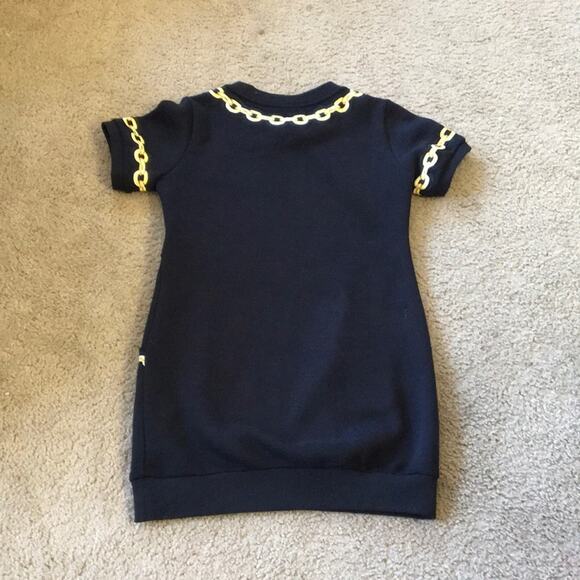 LUCKY CHOUETTE Navy SS Knit Dress CHAIN DETAIL - Picture 2 of 8